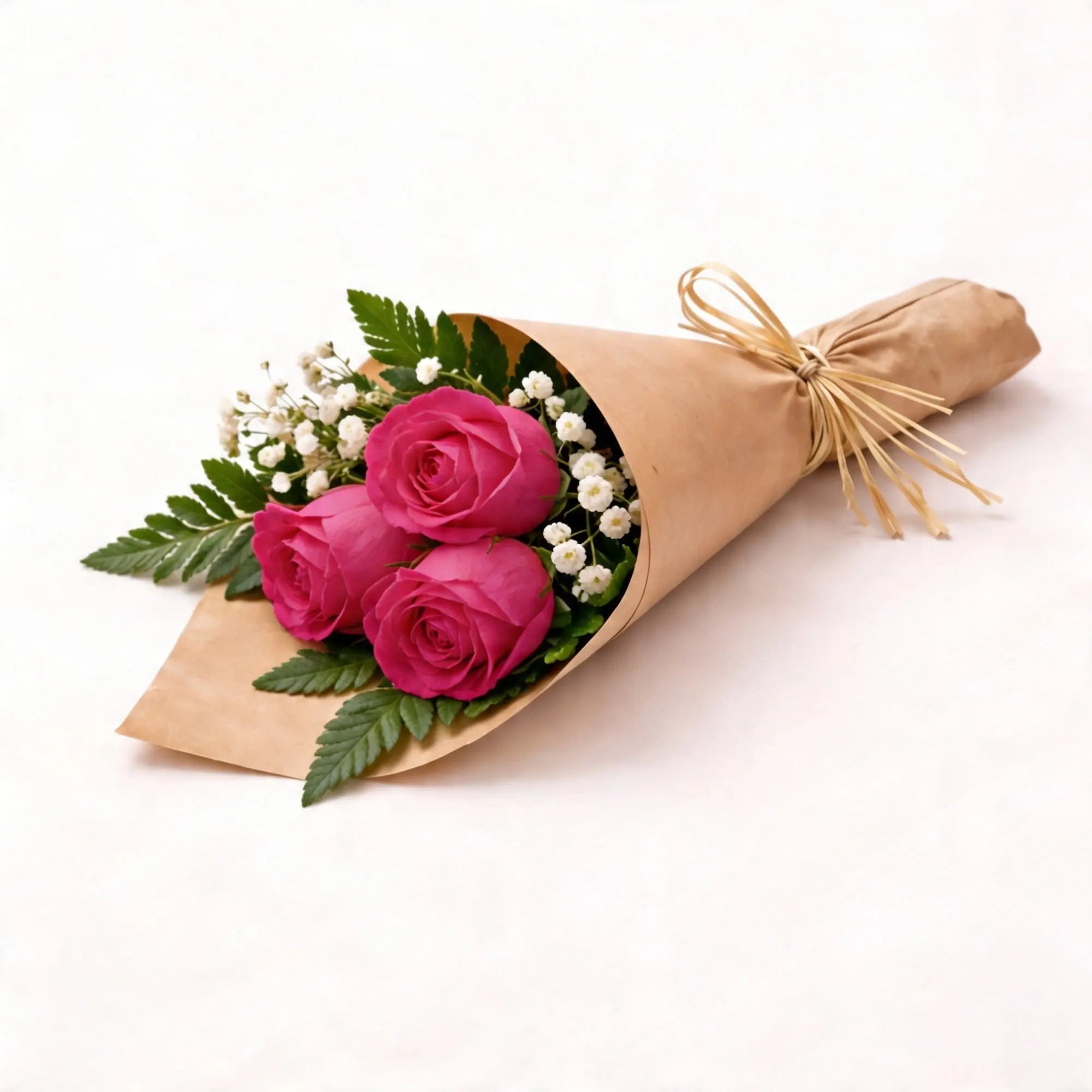 3 Hot Pink Roses - Roses Everywhere