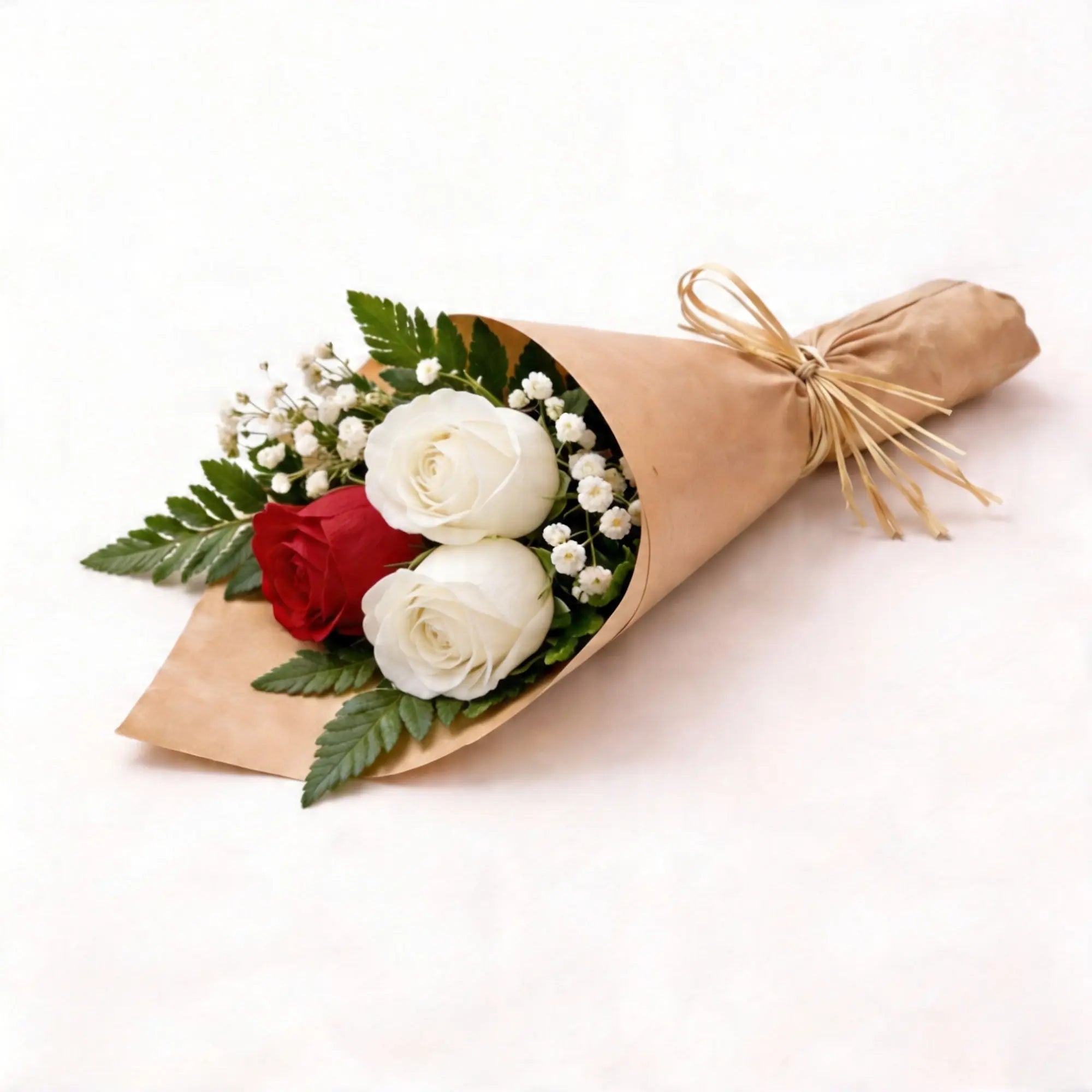 3 Mixed Red & White Roses - Roses Everywhere
