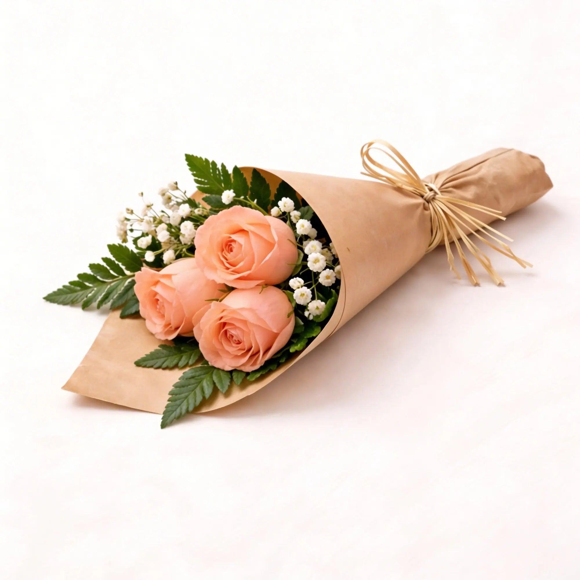 3 Peach Roses - Roses Everywhere