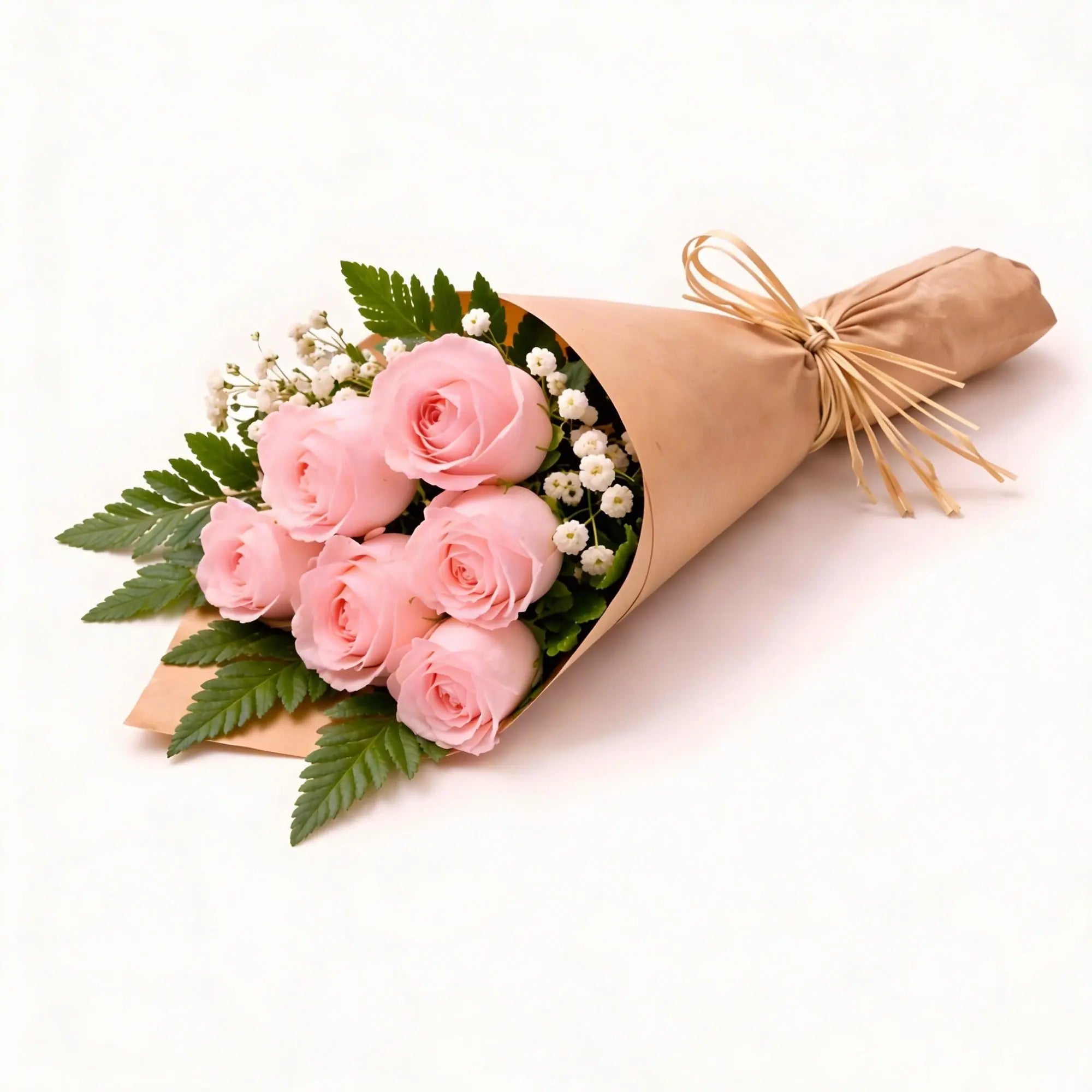 6 Light Pink Roses - Roses Everywhere