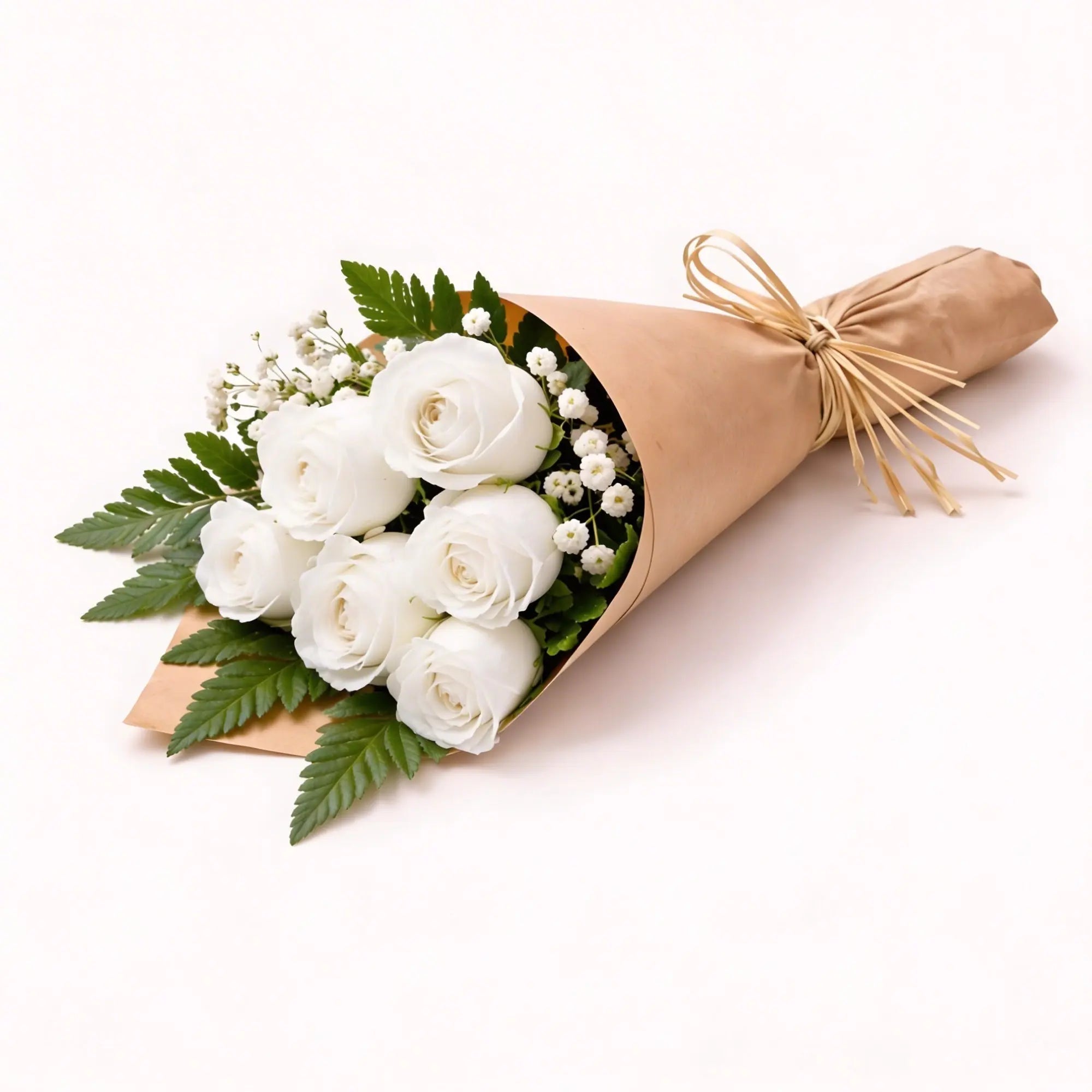 6 White Roses - Roses Everywhere