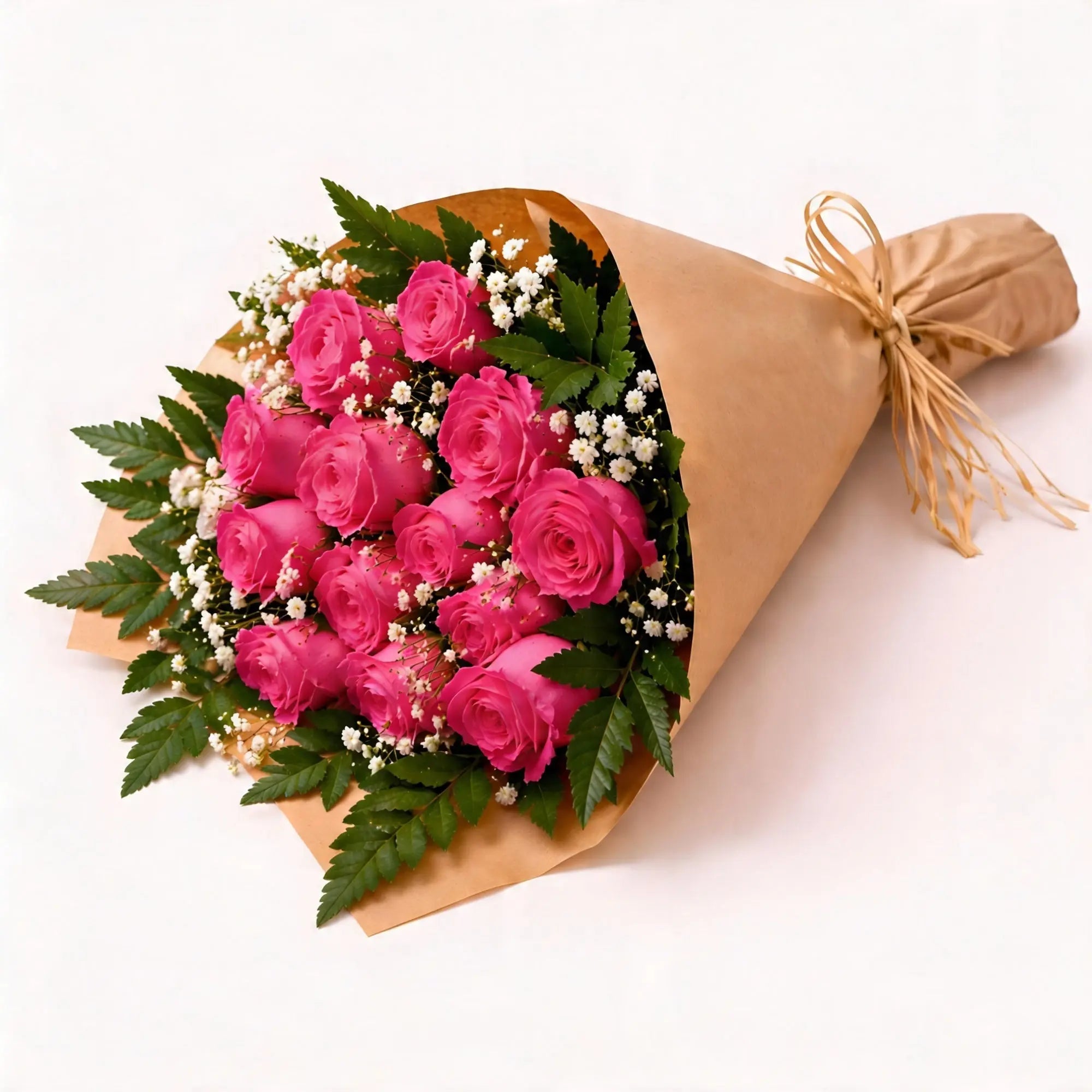 12 Hot Pink Roses - Roses Everywhere
