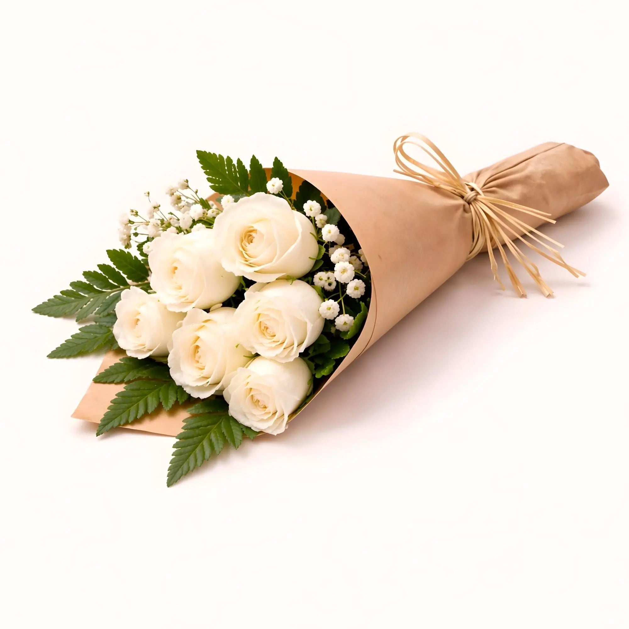 6 Cream Roses - Roses Everywhere