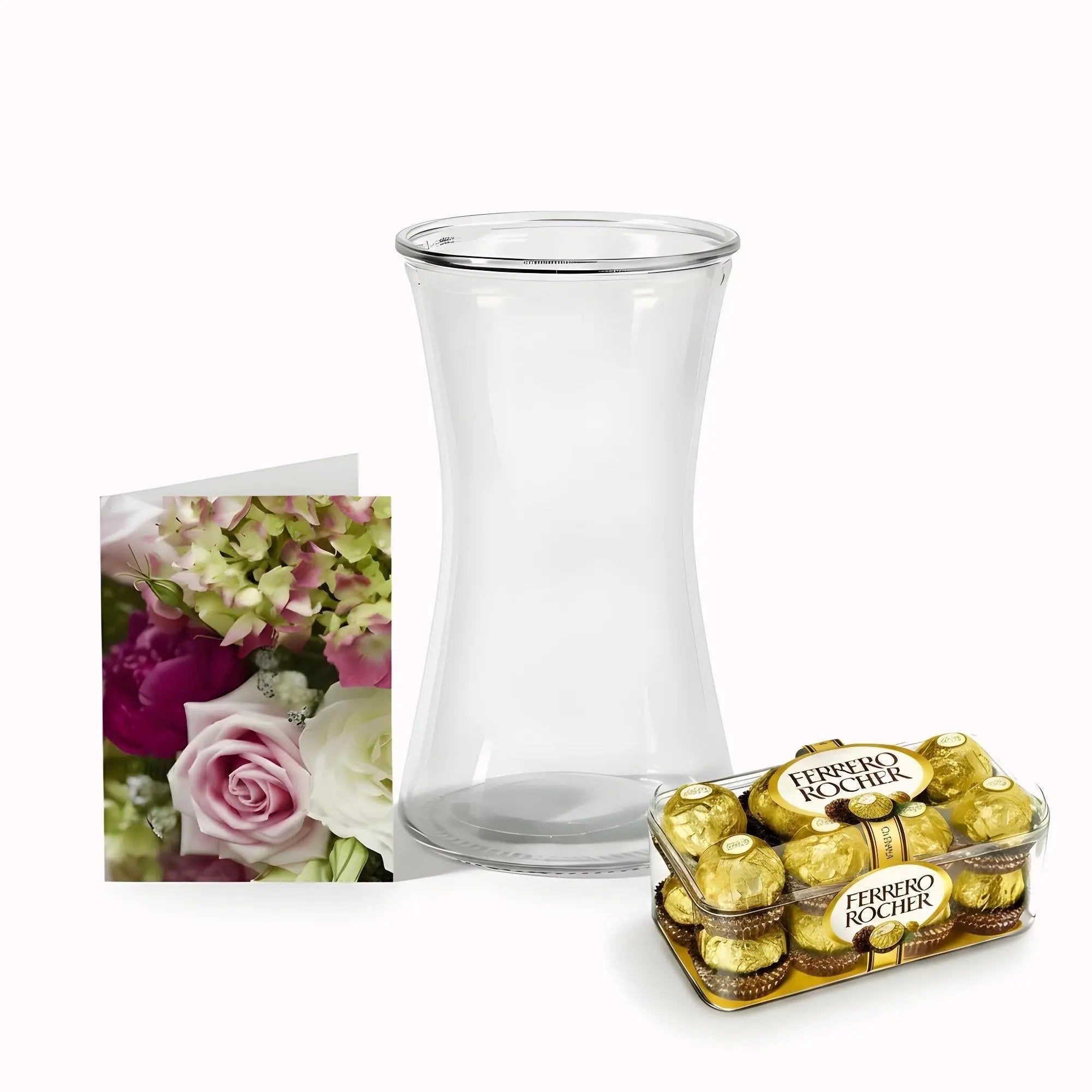 Bundle: Vase + Chocolates + Card - Roses Everywhere